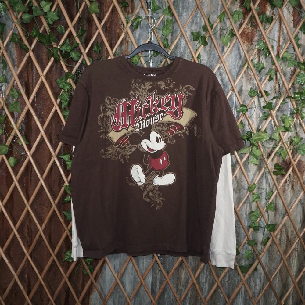 L - Vintage Y2K Disney T-Shirts mickey mouse grunge tribal